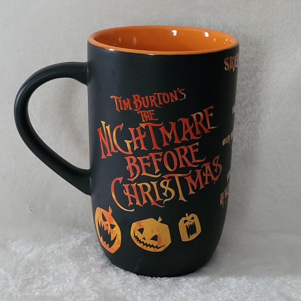 Disney Nightmare before Christmas Halloween Mug Cup Jack Skellington Orange
